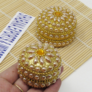 Mini boîte à bijoux en forme de perle, touche romantique pour bagues de fiançailles ou cadeaux de demande en mariage, organisateur de bijoux indien, boîte à bibelots - Product Image 1