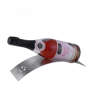 ชั้นวางไวน์สแตนเลสแบบตั้งพื้น ดีไซน์ทันสมัย สำหรับจัดแสดงขวดไวน์ เหมาะสำหรับงานปาร์ตี้และอุปกรณ์บาร์ - Product Image 2