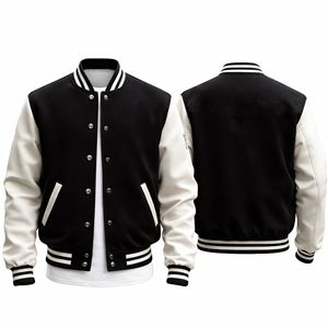 Blousons de baseball pour hommes de haute qualité, style streetwear personnalisé, pour le printemps et l'automne, décontractés, avec appliqué lettres et design color block - Product Image 6