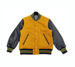 <b>Wool</b> Body Leather Sleeves Thick Warm <b>Quilting</b> Varsity Jacket Top Quality Custom Embroidery Wholesale Varsity Jacket - Product Image 1