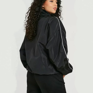 Dual Color Olive Green <b>Women</b> Windbreaker <b>Jacket</b> Contrasting Panel Hooded Sportswear <b>Lightweight</b> Windproof Outdoor Top - Product Image 6