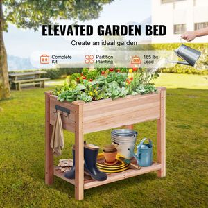 Fioriera Rialzata in Legno WPC 34 X 18 X 30 Pollici con Gambe per Giardino, Ideale per Coltivare Fiori e Verdure all'Aperto - Product Image 2