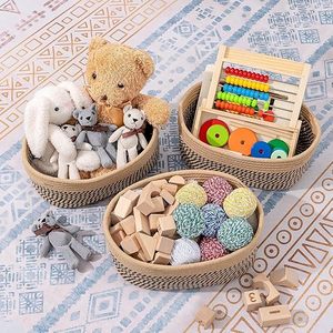 Customised Handwoven Cotton Woven Storage <b>Baskets</b> Empty Gift Bins for Closet <b>Shelves</b> Rope Toy Organizers - Product Image 5