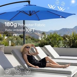 Base para Sombrilla de Patio Colgante de 3 Metros con Rotación e Inclinación, 8 Varillas, Protección UV, para Piscina, Jardín, Patio Trasero, Playa - Product Image 3