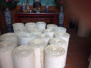 MÁS VENDIDO: Lámina de Ratán Natural Resistente y Sostenible con Diseño Cuadrado de Loto Azul para Decoración del Hogar - Product Image 4
