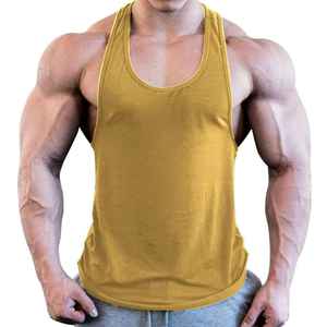 Débardeurs côtelés pour hommes en coton épais de haute qualité, coupe carrée, personnalisables, pour le sport et la gym - Product Image 5