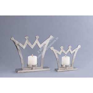 Ensemble de porte-bougies en métal style couronne, 2 pièces, design moderne fait main, haute qualité, décoration de mariage et de Noël, cadeaux - Product Image 1