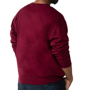 Sweat-shirt pull-over bordeaux premium en molleton doux à col rond, personnalisable avec marque privée, fournisseur de vêtements streetwear en gros - Product Image 2