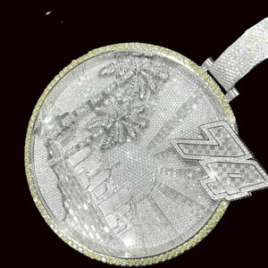 925 Silver Hip Hop Jewelry Necklace Pendant Custom Luxury <b>Iced</b> <b>Out</b> Silver VVS Mossanite Custom <b>Chain</b> and Pendants - Product Image 5