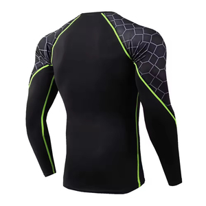 Quick Dry Breathable <b>Men</b> MMA Rashguard <b>Base</b> <b>Layer</b> Athletic Compression Wear OEM Custom Logo Performance Compression Shirt Long - Product Image 4
