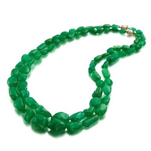 Collar llamativo de cuentas ovaladas amarillas de resina gruesa, cadena ajustable plateada, joyería clásica de moda unisex para uso diario informal. - Product Image 1