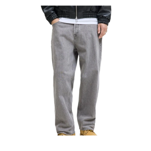 Straight-<b>Leg</b> Cotton Denim <b>Jeans</b> Midweight Regular Fit Solid Color Casual Autumn Wear - Product Image 1