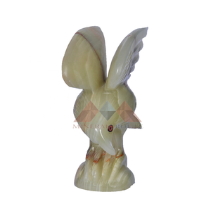 Sculpture d'aigle sculptée à la main en onyx vert clair |   Décoration en marbre de pierre de qualité supérieure - Product Image 4