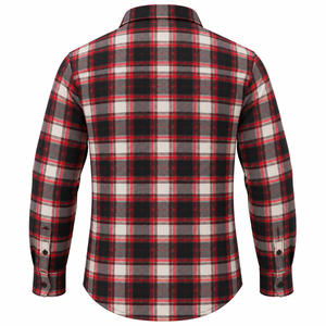 Chemise en flanelle à carreaux personnalisée pour homme, chemise à manches longues boutonnée, poche à double rabat, chemise à carreaux décontractée, chemise en flanelle personnalisée pour homme - Product Image 2