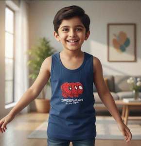 Gilets en coton extensible pour garçons – Sous-vêtements confortables pour enfants – Lot de gilets en coton multicolores – Doux, respirants, légers – Fournisseur en gros - Product Image 5