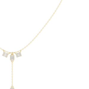 Collier à pampilles en or jaune avec breloques en diamant de laboratoire, collier pour femme, bijoux fins élégants - Product Image 4