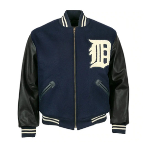 High Quality Custom Letterman Varsity Jacket Brands OEM ODM Wholesale Streetwear Embroidery Woolen Front Windproof Breathable - Product Image 1