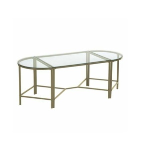 Iconic Metal Coffee <b>Table</b> With Glass <b>Top</b> Signature Design Stylish Furniture For High End Interior Decoration Spaces - Product Image 1