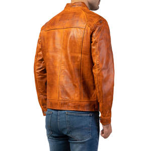 Chaqueta de Invierno para Hombre de Cuero Genuino, Color Personalizado, Cuello Alto, Logotipo Frontal, Impermeable, Resistente al Viento, Transpirable, Estilo Urbano - Product Image 4
