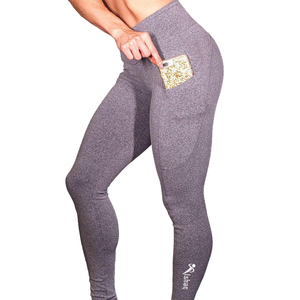 Leggings de yoga pour femmes à taille haute élastique avec poche - Product Image 6