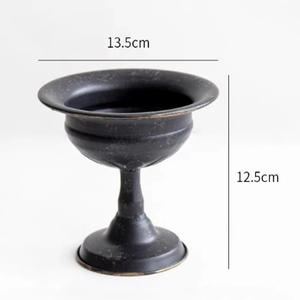 แจกันกระถางใส่ต้นไม้ทำด้วยมือทำจากโลหะสีดำโบราณ - Product Image 3