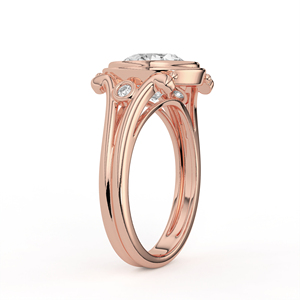 แหวนเพชรทรงกลมเจียระไนแบบบริลเลียนท์ 2.50 กะรัต ทอง 14K 18K เพชรเลี้ยงในห้องปฏิบัติการ ดีไซน์แหวนแยกส่วนแบบวินเทจ ประดับเพชรข้างแบบเบเซล แหวนแต่งงานแบบโซลิแทร์ เครื่องประดับ - Product Image 5