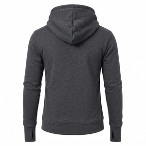 Sudadera con capucha y cremallera para hombre, de algodón grueso, felpa francesa, corte regular, estilo urbano de invierno, de secado rápido y antiarrugas - Product Image 2