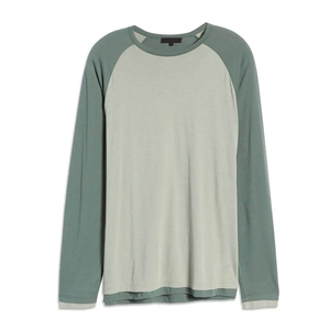 T-shirt à manches longues pour homme, 100% coton de haute qualité, respirant, col rond, tricot uni, tendance avec motif de lettres - Product Image 6