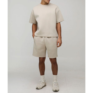 ชุดเซ็ตเสื้อยืดและกางเกงขาสั้นลำลองสำหรับผู้ชาย 2 ชิ้น ผ้าฝ้ายระบายอากาศได้ดี - Product Image 4