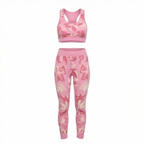 Conjunto de Yoga Sublimado Personalizado al por Mayor para Mujer, 2 Piezas, Bra Deportivo y Leggings, Ropa Deportiva Informal para Gimnasio - Product Image 1