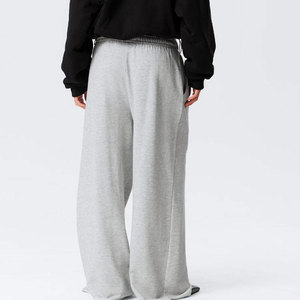 Pantalon large gris pour homme à taille élastique avec poches latérales, coupe décontractée, tricoté, style automne - Product Image 6