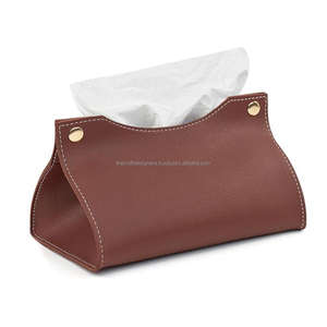 Distributeur de serviettes de luxe en cuir marron 100% – Idéal pour voiture, bureau, maison et restaurants haut de gamme - Product Image 1