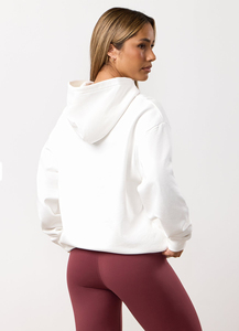 Women Oversized Pullover Hoodie Heavy Fleece Solid Color Basic Sweatshirt Kangaroo Pocket Luxury Casual <b>Top</b> - Product Image 2