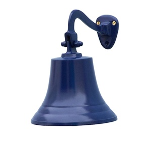 Cloche de bateau suspendue en laiton massif 11 " - Blue Selling Coustmized Bell Nautique Wall Vintage Decor Anchor Hanging - Product Image 1