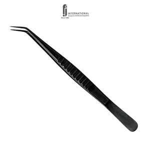 Pince chirurgicale dentaire en acier inoxydable de qualité allemande, à pointe bec, incurvée, dentelée, noire, ergonomique, classe I CE - Product Image 4