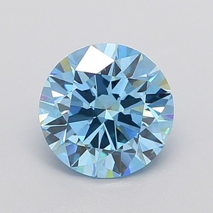 Diamant de laboratoire certifié IGI, taille ronde, couleur bleu vif fantaisie, clarté VS2, polissage excellent, pierre brute de qualité supérieure pour bague. - Product Image 1