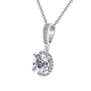 Collar con Colgante de Trébol de Plata 925 con Diamante Moissanite VVS1 GRA de <span class=keywords><strong>2</strong></span> Quilates de Lujo, Joyería de Moda, Joyería <span class=keywords><strong>Destiny</strong></span> - Product Image 2