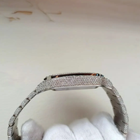 Montre pour femme personnalisable avec cadran carré de 36 mm, verre en moissanite, acier inoxydable, mouvement à quartz SEIKO, 16 mm, 3 BAR
