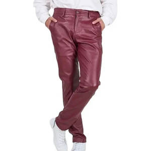 Diseña tu propio logotipo, pantalones de cuero para hombre, cómodos, duraderos, elegantes, de cuero genuino suave, diseño clásico para uso casual. - Product Image 1