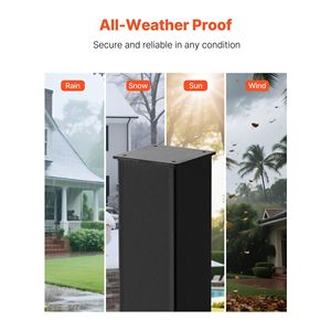 Supporto per Cassetta Postale in Metallo Resistente 43 X 4 X 4 Pollici, Acciaio Verniciato a Polvere, Montaggio a Terra, Design Elegante per Uso Esterno - Product Image 5