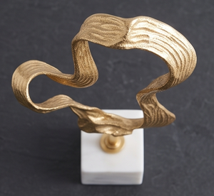 Cast Aluminum <b>Table</b> Sculpture Handmade Eco-Friendly Modern Design Gold Finish Abstract Religious Themes for Living Room Home - Product Image 3