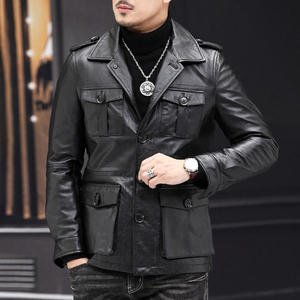 Chaqueta de Cuero de Diseño Único, Superventas, de Alta Calidad, para Hombre, Corte Entallado, Elegante, Ropa de Invierno - Product Image 2