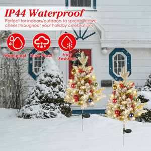 2 Pezzi Albero di Natale Solare con 50 LED, Design Realistico, 2 Modalità di Illuminazione, Batteria da 600mAh, Ricarica Rapida in 4 Ore, Impermeabile IP44 - Product Image 5