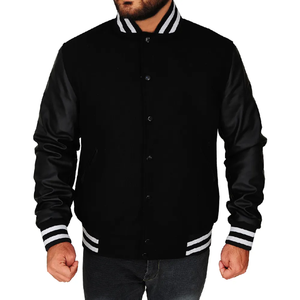 Chaquetas Varsity Personalizadas para Hombre, Chaqueta Bomber de Béisbol Casual de Cuero con Mangas Largas, Fabricante Mayorista de Chaquetas Varsity para Hombre - Product Image 6