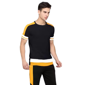 Camiseta de Manga Corta para Hombre, Color Negro y Amarillo, Cuello Redondo, Transpirable, Informal, Deportiva, para Verano - Product Image 5