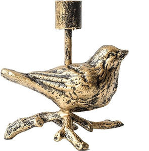 Bougeoirs Décor Vintage Oiseau Bougeoir En Fonte Couleur Or Décor Intérieur Pièce Maîtresse Décorations De Table - Product Image 1
