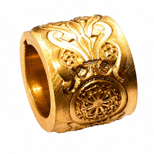Luxury Belt Embossing <b>Roller</b> for Leather Belts | Solid Brass Floral Pattern Embossing Wheel | Professional Leathercraft Tool - Product Image 1