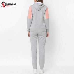 Survêtement pour femmes grande taille à capuche entièrement personnalisé avec impression de logo, 100% coton, vêtements décontractés, nouveau design, couleur contrastée - Product Image 3