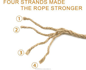 Corde en jute torsadée 100% écologique, 1/4 pouce (6 mm) d'épaisseur, naturelle, antibactérienne, résistante, solide, décorative, pour linge, jardin - Product Image 3