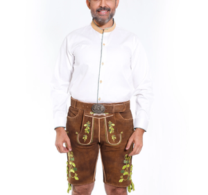 Shorts Bermuda Homme Décontractés en Polyester Imperméables Anti-UV avec Logo Personnalisé, Taille Haute et Fermeture Boutonnée, Style Bavarois Lederhosen Uni - Product Image 3